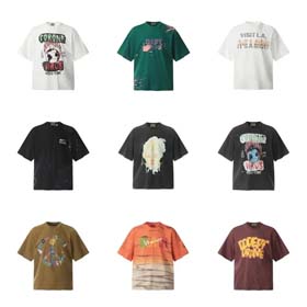 GaIIery Retro algodón de manga corta super popular hombres y mujeres pareja camiseta-1834  