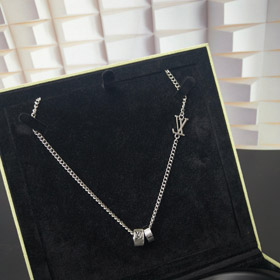 Louis Vuitton LV platado anillo de la carta collar-3604  