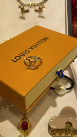 Louis Vuitton LV oro letra diamante pequeña flor anillo-3722  