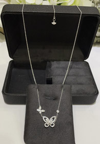 Graff Duet Diamond dos mariposa completo collar de diamantes-3775  