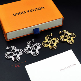 Louis Vuitton LV hueco redondo flor pendientes-3802  