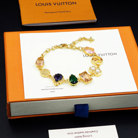 Louis Vuitton LV metal flor perla pulsera de diamantes-3914  