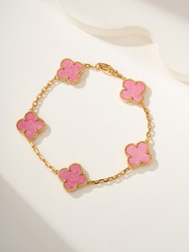 Van Cleef & Arpels rosa cuarzo flor pulsera-3922  