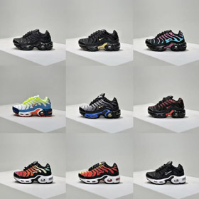 Nike NK Air Max Plus zapatos de encaje de amortiguación de longitud completa para niños-4095  