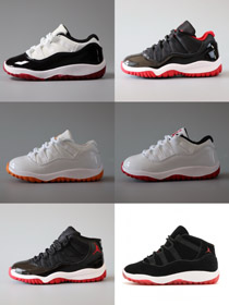 Jordan Air Jordan 11 Retro bajo brillante cítrico bajo-top niños zapato de baloncesto-4133  