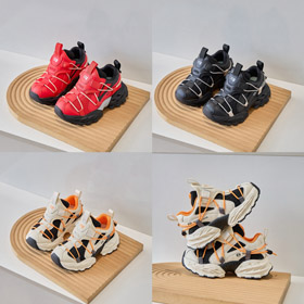 Balenciaga Hike Hike zapatos de niños con cuerda de tirado de punta redonda-4160  