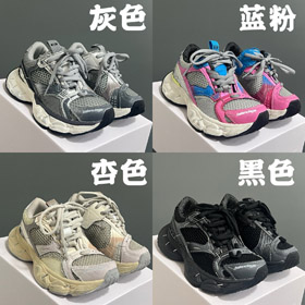 Balenciaga grapadora redonda dedo del pie encaje-up zapatos de niños bajos-4164  