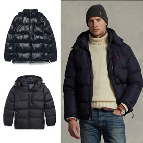 MONCLER GENIUS Canadá ganso Polo Ralph Lauren Pony bordado brillante cuello medio alto manga larga abajo chaqueta-4293  