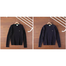 Lacoste moda cable cuello redondo suéter color sólido suéter-4481  