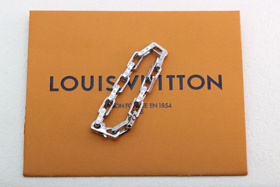 Louis Vuitton LV plata templado pulsera de bambú-3628