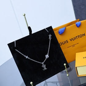 Louis Vuitton LV redondo floral carta colgante collar-3633