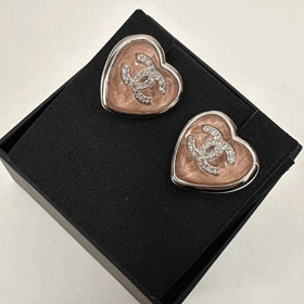 Pendientes Chanel strass doble c rosa azul amor pendientes-3746