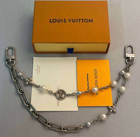 Louis Vuitton LV carta flor perla doble cadena bolso cinturón cadena-3868