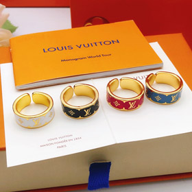 Louis Vuitton LV aceite rojo gota carta flor anillo-3875