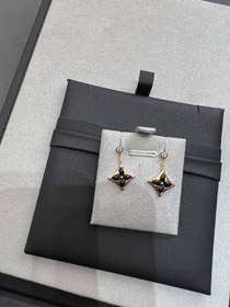 Louis Vuitton LV Onyx Negro pendientes de flores tridimensionales-4032