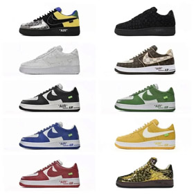 Nike LOUIS VUITTON Fuerza Aérea 1 Bajo Casual Bajo-top zapatillas de moda-2919  